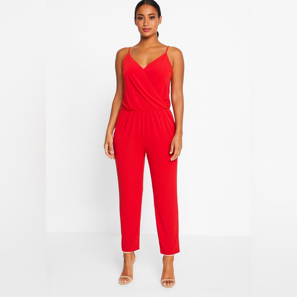1.State Elegant Red Jumpsuit
